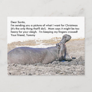 BESTE KERSTMAN / WAT IK WIL VOOR KERST / HIPPOTAMU FEESTDAGENKAART