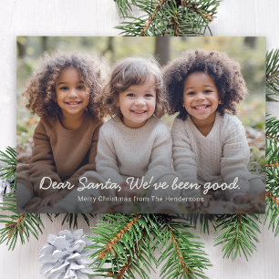 Beste Kerstman Wij Zijn Braaf Geweest Familie Foto Feestdagenkaart