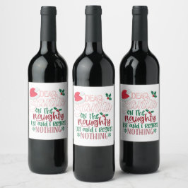 Beste kerstman wijn etiket