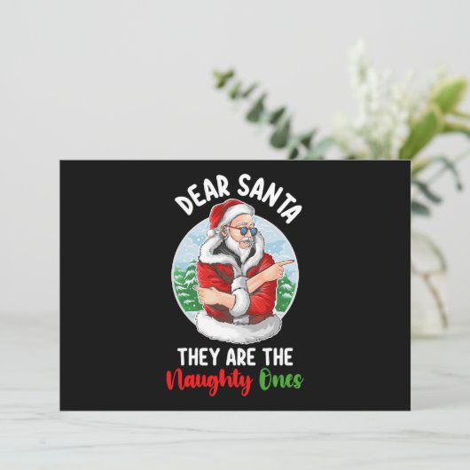 Beste kerstman, ze zijn de Naughty Ees Kerstmis. Kaart (Staand voorkant)