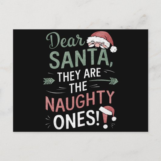 Beste kerstman, ze zijn de Naughty's kerst Feestdagenkaart (Voorkant)