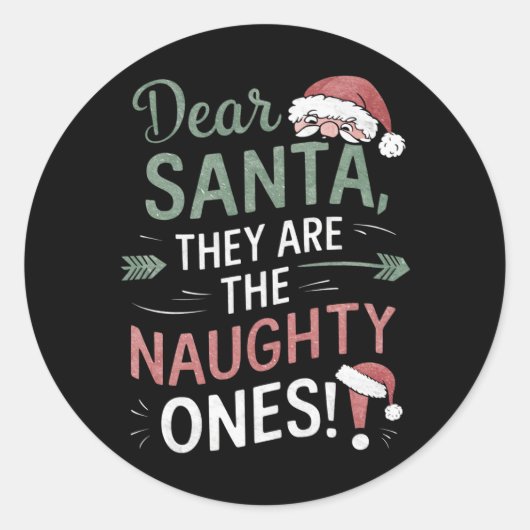 Beste kerstman, ze zijn de Naughty's kerst Ronde Sticker (Voorkant)