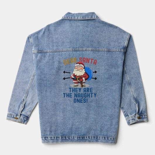 Beste kerstman, ze zijn de Naughty's, Xma. Denim Jacket (Achterkant)