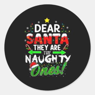 Beste Kerstman Zij Zijn De Stoute Eén Funny Ronde Sticker