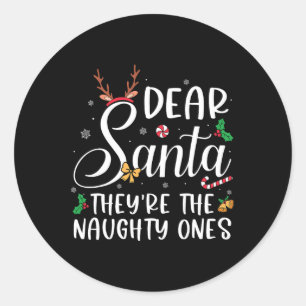 Beste Kerstman Zij Zijn De Stoute Eén Kerstmis Fam Ronde Sticker