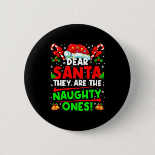 Beste Kerstman Zij Zijn De Stoute Eén Kerstmis Xma Ronde Button 5,7 Cm