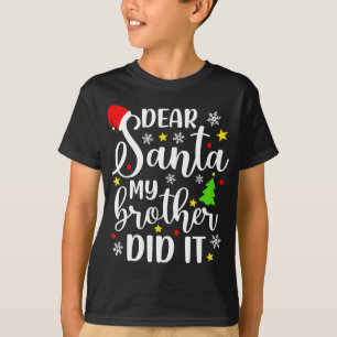 Beste kerstmis, mijn broer heeft het grappig gemaa t-shirt