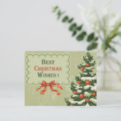 Beste kerstwensen feestdagenkaart (Staand voorkant)