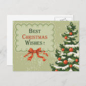 Beste kerstwensen feestdagenkaart (Voorkant / Achterkant)