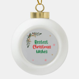 Beste kerstwensen keramische bal ornament