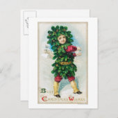 Beste kerstwiekMan in Evergreen Coat Feestdagenkaart (Voorkant / Achterkant)