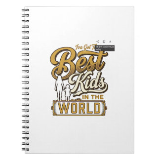 Beste Kinderen ter Wereld Vintage Familie Typograf Notitieboek