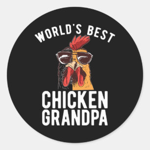 Beste Kip Ter Wereld Opa Hen Kip Liefhebber Ronde Sticker