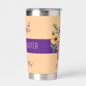 Beste kleindochter ooit gerbera bloeit sinaasappel geïsoleerde drinkbeker (Links)