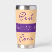 Beste kleindochter ooit gerbera bloeit sinaasappel geïsoleerde drinkbeker (Voorkant)