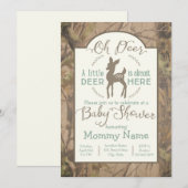 Beste kleine uitnodiging van het baby shower Deer  (Voorkant / Achterkant)