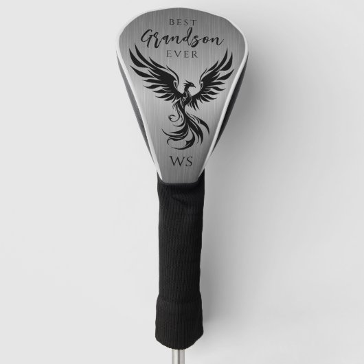 Beste kleinzoon Rising Phoenix Monogram Initiaal g Golfheadcover (Voorkant)