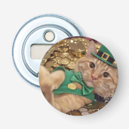 Beste knopflesopener met Ierse kat Button Flesopener