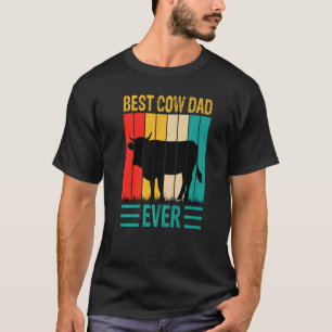 Beste Koe Papa Ooit Koeienboerderij Boer Retro Vin T-shirt