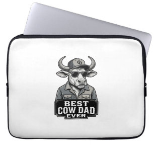Beste Koe Vader Ooit Vintage Gravure Ontwerp_1 Laptop Sleeve