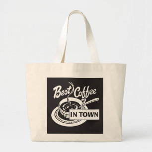 Beste koffie in de stad grote tote bag