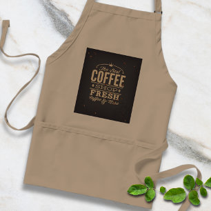 Beste koffie, verse koffie en nog veel meer reclam standaard schort