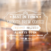 Beste Koffiewinkel in eigen bedrijf Raamsticker (Vel 2)