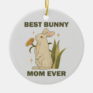 Beste Konijnenmoeder Ooit Kawaii Konijn Verjaardag Keramisch Ornament