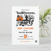 Beste Kostuum Retro Halloween Party Uitnodiging (Staand voorkant)