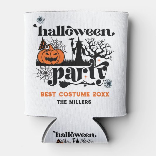 Beste Kostuum Retro Halloween Party Uitnodiging Blikjeskoeler (Voorkant)