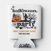 Beste Kostuum Retro Halloween Party Uitnodiging Blikjeskoeler (Achterkant)