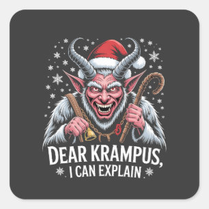 Beste Krampus, ik kan Kerstmis Sint uitleggen Vierkante Sticker