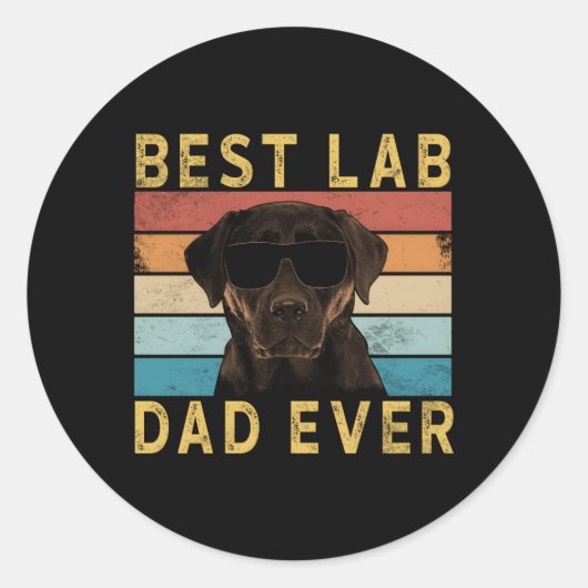 Beste Lab Pa Ooit Labrador Chocolade Lab Ronde Sticker (Voorkant)