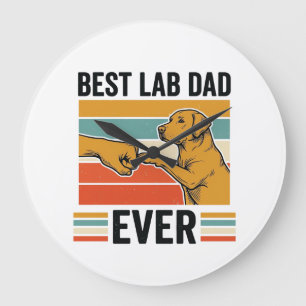 Beste Lab Vader Ooit Labrador Vintage T-Shirt Ontw Grote Klok