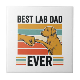 Beste Lab Vader Ooit Labrador Vintage T-Shirt Ontw Tegeltje