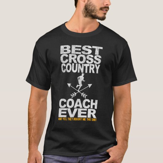 Beste landoverschrijdende coach altijd loopcoach t-shirt (Voorkant)