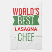 Beste Lasagna Chef ter wereld - rood wit groen Theedoek (Verticaal)