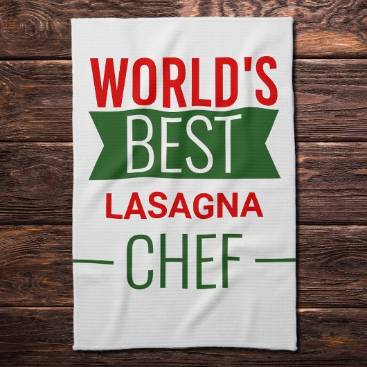 Beste Lasagna Chef ter wereld - rood wit groen Theedoek
