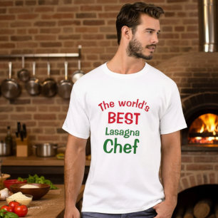 Beste Lasagne van de Wereld Chef - rood wit groen T-shirt