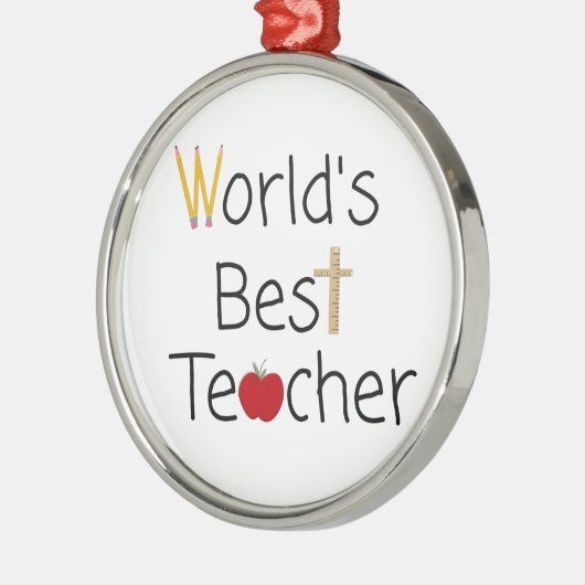 Beste leerlingenschoolvoorraad ter wereld metalen ornament (Links)