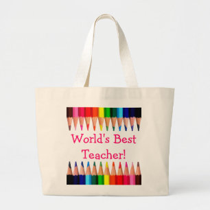 Beste leerpotloodtips ter wereld grote tote bag