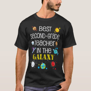 Beste leraar 2e klas in het heelal terug naar scho t-shirt