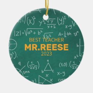 Beste Leraar Aangepaste Wiskundeleraar Naam Wiskun Keramisch Ornament