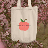 Beste leraar | Apple Cute Fun Modern Name Scandi Tote Bag