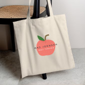 Beste leraar | Apple Cute Fun Modern Name Scandi Tote Bag