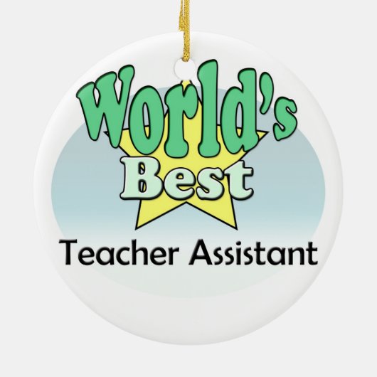 Beste leraar assistent ter wereld keramisch ornament (Achterkant)