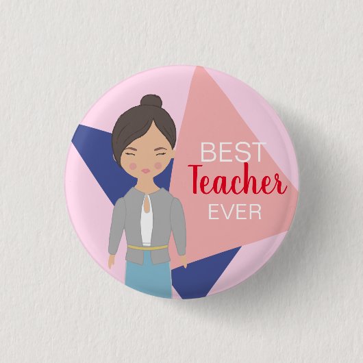 Beste leraar-Button Ronde Button 3,2 Cm (Voorkant)