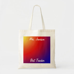 Beste leraar canvas tas, regenboog, bedankt tote bag