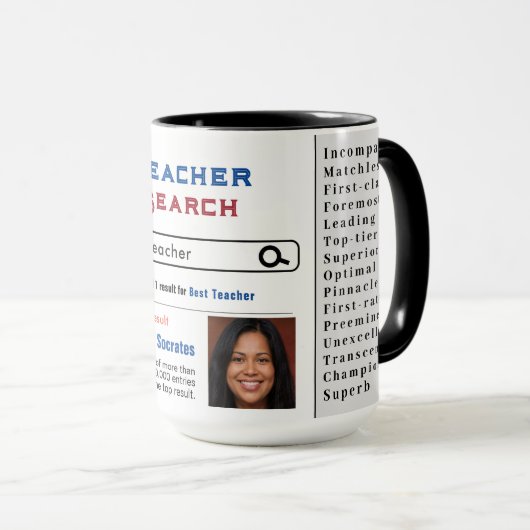Beste Leraar Custom Beste Zoeken Geschenk Mok (Voorkant rechts)