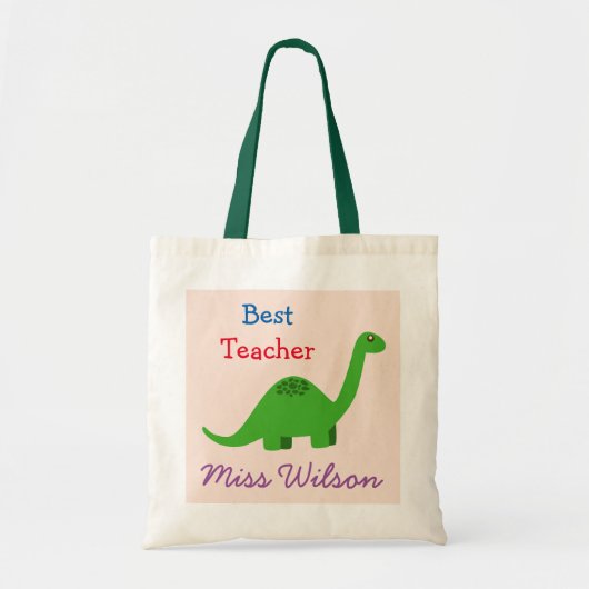 Beste leraar Dinosaur Canvas tas (Voorkant)